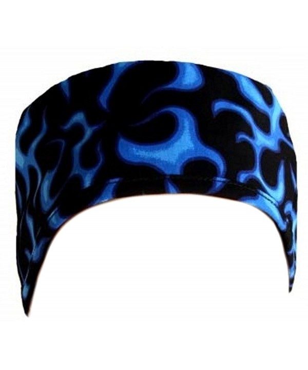 Mens And Womens Medical Scrub Cap - Blue Liquid Flames On Black - CO12ELBQK59