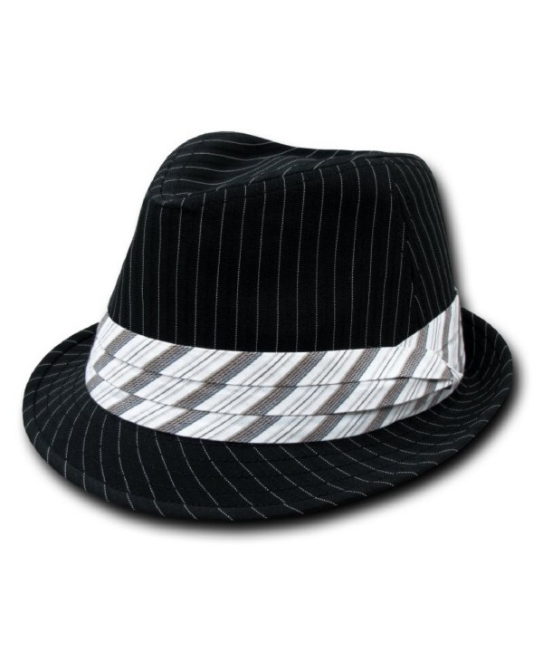 Decky Pinstripe Fedora Hat Black/White (Small/Medium) - C5110H0053H