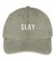 Trendy Apparel Shop Slay Embroidered Cotton Adjustable Washed Cap - Khaki - CK12N0JWNE3