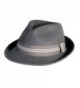 City Hunter Pmw87 Pamoa Wool Felt Fedora with 3 Stripe Trim (3 Colors ) - Dark Grey - CU11G0J6URT