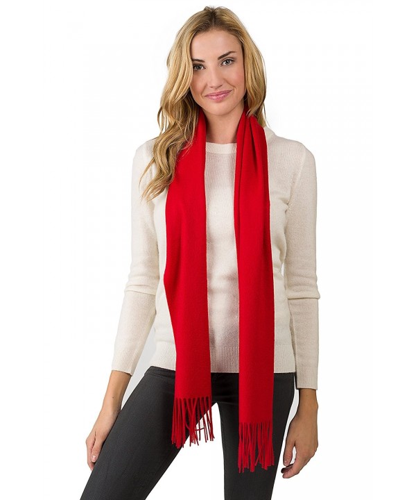 JENNIE LIU Unisex Watermark Cashmere Woven Scarf - Red - C311I01FVGV