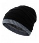 Novawo Men's Knit Thicken and Fleece Lining Beanie Hat Winter Slouchy Warm Cap - Black - C412O7CIMBW