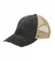 Adams Cap mens 6-Panel Pigment-Dyed Distressed Trucker Cap(OL102) - Black/tan - C511JLJ1J7B