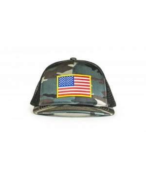 Cowbucker USA Mesh Trucker Hat (Snapback Baseball Cap) - American Red- White- Blue USA Hat - Camouflage - CX183X2EQD7