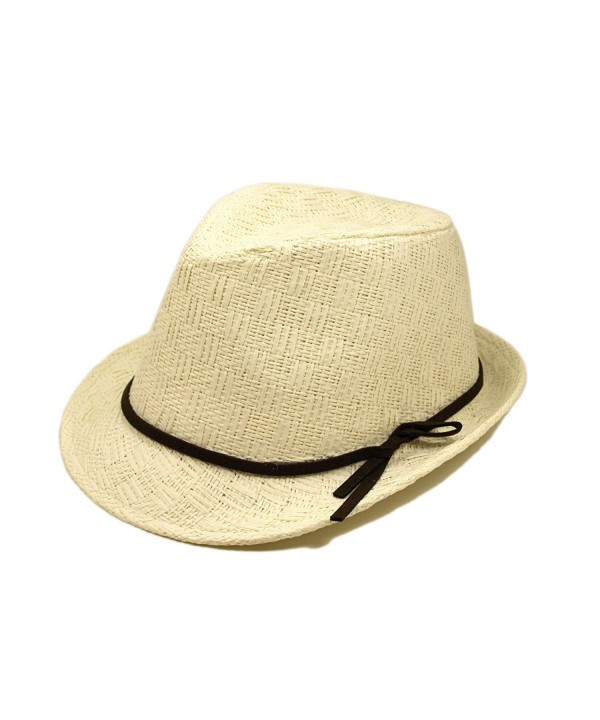 Young Adult Teen's (6-12) White Fedora Straw Hat - CU1109WLCAH