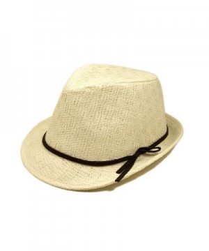 Young Adult Teen's (6-12) White Fedora Straw Hat - CU1109WLCAH