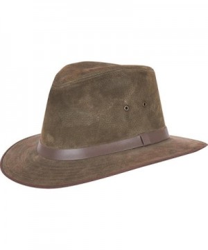 Wilsons Leather Mens Sueded Leather Safari Hat - Olive - CV11PRK84QH