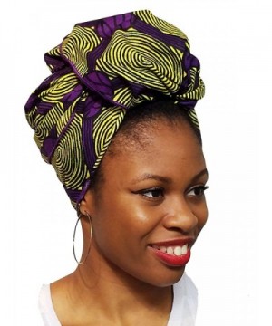 Yellow and Purple African Print Ankara Head wrap- Tie- scarf- Multicolor- One Size - CV12O0S4VTN