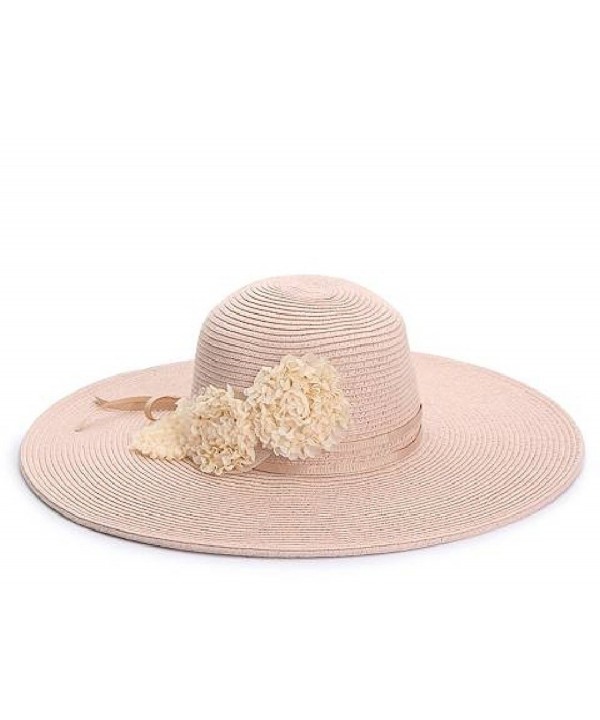 August Accessories Floral Floppy Hat in Blush - CA17YLH0HNU