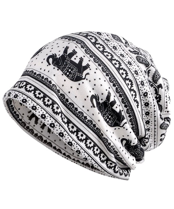 Kuyou Women's Multifunction Elephant pattern Hat Skull Cap scarf (White) - CU1880SLSXW