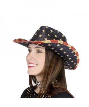 Old Glory Western Straw Hat USA American Flag - Star - CI17X655RWI