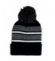 City Hunter Sk908 Winter Basic Stripe Pom Beanie Hats 30 Colors - Black/Light Grey - CZ1867NYDG0