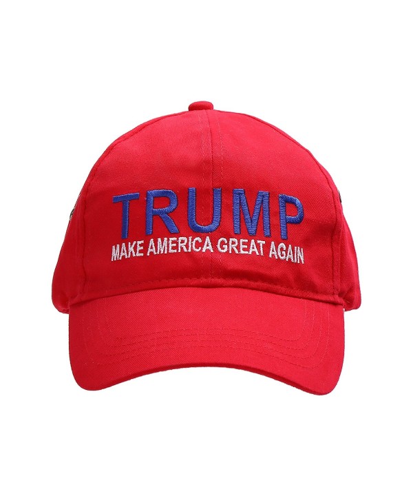 Donald Trump 2016 Adjustable Adult Unisex Cap "MAKE AMERICA GREAT AGAIN!" Beautiful EMBROIDERED Text - Red - C4129SP2AZL