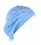 Be Your Own Style BYOS Womens Airy Cutout Lightweight Leafy Crochet Beret Beanie Hat (Sky Blue Leafy) - C912MZ9Z2F3