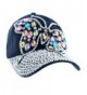 Elonmo Cute Big Butterfly Baseball Cap Jewel Rhinestone Bling Hats Jeans Wash Denim - Black - CP125K09YLR