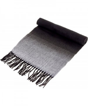 SilverHooks Soft & Warm Pattern Cashmere Scarf w/ Gift Box - Black Ombre - CN12N43TCOS