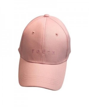 UPLOTER Embroidery Cotton Baseball Cap Boys Girls Snapback Hip Hop Flat Hat - Pink - C212NRWUS42