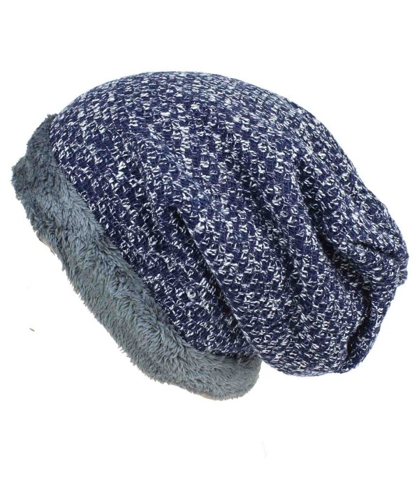JAKY Global Women Winter Warm Knit Beanie Hat Fleece Lined Wool Snow Ski Caps Outdoor Sport - Navy - CN12N1629X2