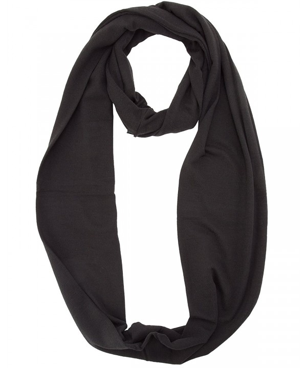 Infinity Solid Loop Scarf - Black - C311I8K6WY9