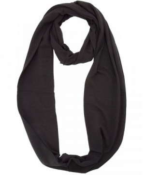 Infinity Solid Loop Scarf - Black - C311I8K6WY9