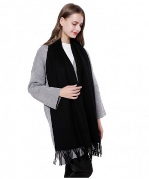 Cashmere Virgin Wool Thick Pashmina Scarf Soft Warm Long Shawl Scarves Wrap /Gift Box JAKY Global - Black - CI185M43Z5X