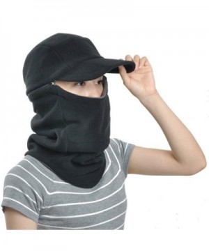 ECYC Masked Scarf Fleece Cap Hat Warm Windproof Balaclava for Women Men Winter - A04-black - CG120SO62CT