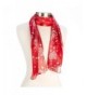 Heart- Flower or Clover Pattern Valentine's Day or Mother's Day Silk Feel Scarf - red star - CX11IRL9QTR