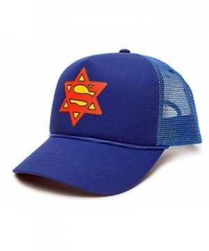 Super Jew Star Of David Funny Unisex-Adult One Size Trucker Hat Cap Royal - CG12J5BM3YH