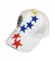 White Baseball Hat with Tricolor Stars from Venezuela - C117X3IGSWH