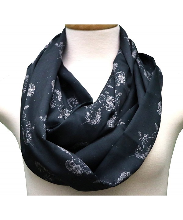 Handmade Unicorn Scarf Gift idea for her- birthday gift. Horse scarf infinity scarf - Black - C412NT4YBB0