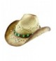 Western Cowboy Toyo Outback Hat w/ Green Beaded Hat Band - CJ125H241XT