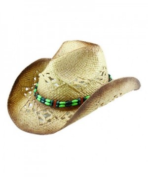 Western Cowboy Toyo Outback Hat w/ Green Beaded Hat Band - CJ125H241XT