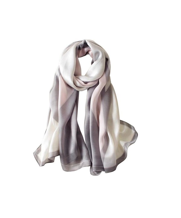 Silk Scarf Gradient Colors Scarves Long Lightweight Sunscreen Shawls for Women - Gray - CA1806E6G0H