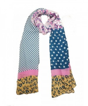 Elegant Fashion Chiffon Print scarf Lightweight And Soft for Summer - Blue/Multi - CR17Z3KGDW3