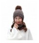 IRELIA Womens/Mens Faux Fur Warm Knitted Pom Fleece Lined Caps Beanie Scarf Set - 2 in 1(brown) - CN187E4502T