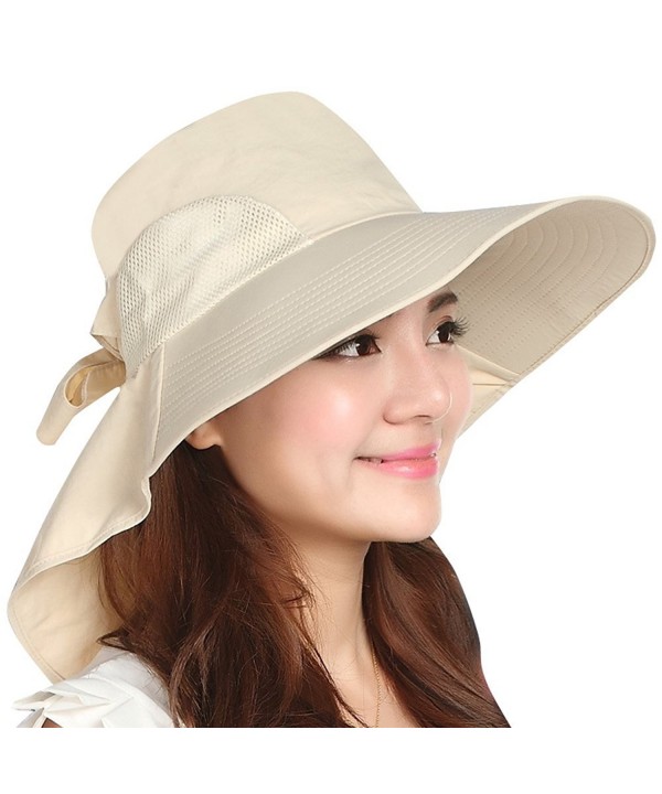 Kaisifei Outdoor sun hat large brimmed sun hat UV beach - Beige - CT12DOYQ56N