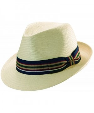 Scala Men's Toyo Straw Ivory Fedora Hat - Ivory - CJ11CQFLUML