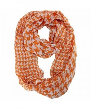 Houndstooth Print Infinity Scarf - Orange - C511EEE1F1X