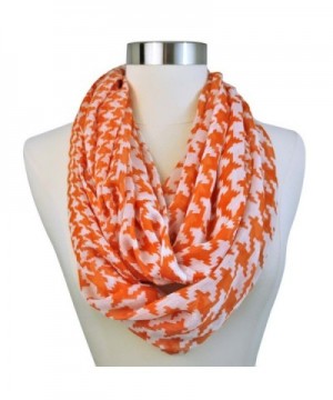 Orange Houndstooth Print Infinity Scarf