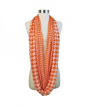 Orange Houndstooth Print Infinity Scarf in Fashion Scarves