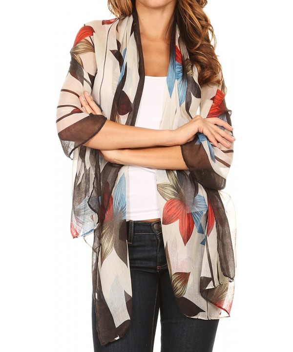 Sakkas Nichole summer gauze featherweight patterned versitile sheer scarf wrap - 7-black / White - CV17Y7G5MTU