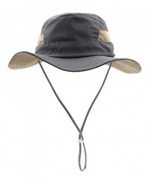 Home Prefer Men's Sun Hat UPF50 Wide Brim Quick Dry Bucket Hat Mesh Fishing Hat - Dark Gray - CE12G52NB9F