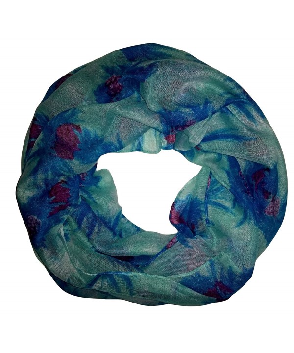 Lunar Lily Tropical Pineapple Infinity Loop Scarf - Blue - CE11XJTX80P