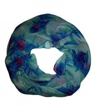 Lunar Lily Tropical Pineapple Infinity Loop Scarf - Blue - CE11XJTX80P