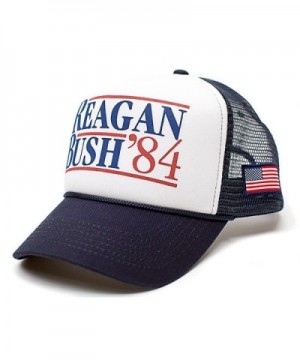 Reagan Bush 84 Hat Back To Back World War Champs USA Flag Unisex Adult Cap - Navy/White - CQ12GTY4AL1