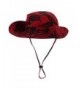 Home Prefer Men's UPF50+ Fishing Sun Hat Snap Wide Brim Bucket Hat With String - Red - C017YYGMTAG