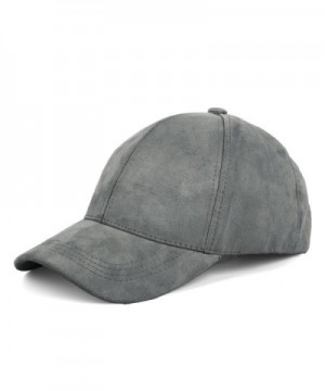 JOOWEN Unisex Faux Suede Baseball Cap Adjustable Plain Dad Hat For Women Men - Ash Grey - CT12EL625E9