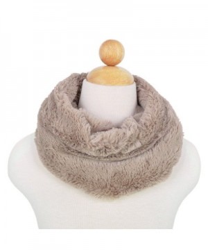 Premium Soft Small Faux Fur Solid Color Warm Infinity Circle Scarf - Diff Colors - Taupe - CY124AKCXEH