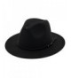 Lisianthus Women Belt Buckle Woolen Fedora - Black - C6182IGRU56