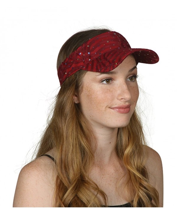 TOP HEADWEAR TopHeadwear Glitter Sequin Visor Hat (Various Colors) - Red - CC11V7THSM3